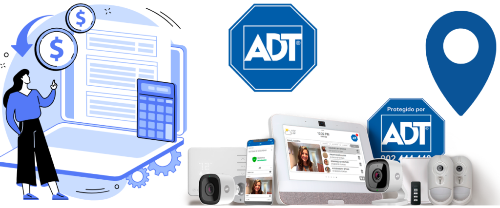 Alarma ADT Precios Las alarmas ADT cuentan con una tarifa promocional de 19,90 €/mes durante los primeros 4 meses, incluyendo la instalación sin coste adicional. Una vez finalizada la oferta, la cuota mensual comienza desde 42,35 €/mes en su kit de seguridad más básico.